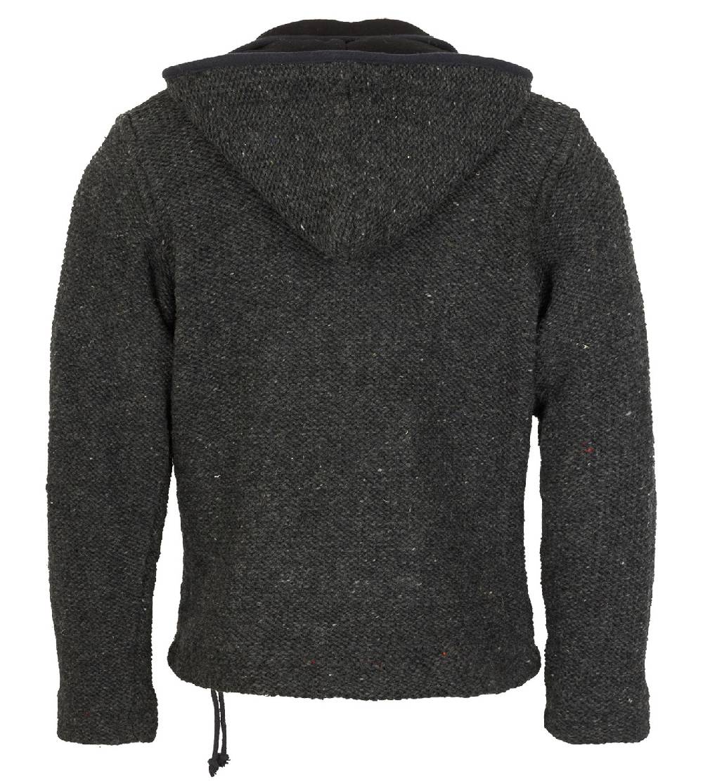 Kunst Und Magie Nepal Strickjacke Pullover Wolle mit Fleecefutter und Kapuze Baja Hippie Günstig kaufen