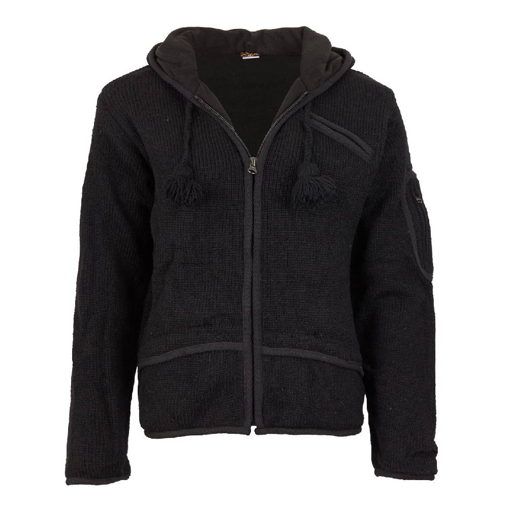 Kunst Und Magie Herren Strickjacke Wolljacke mit Fleecefutter und langer Zipfelkapuze Versandkostenfrei