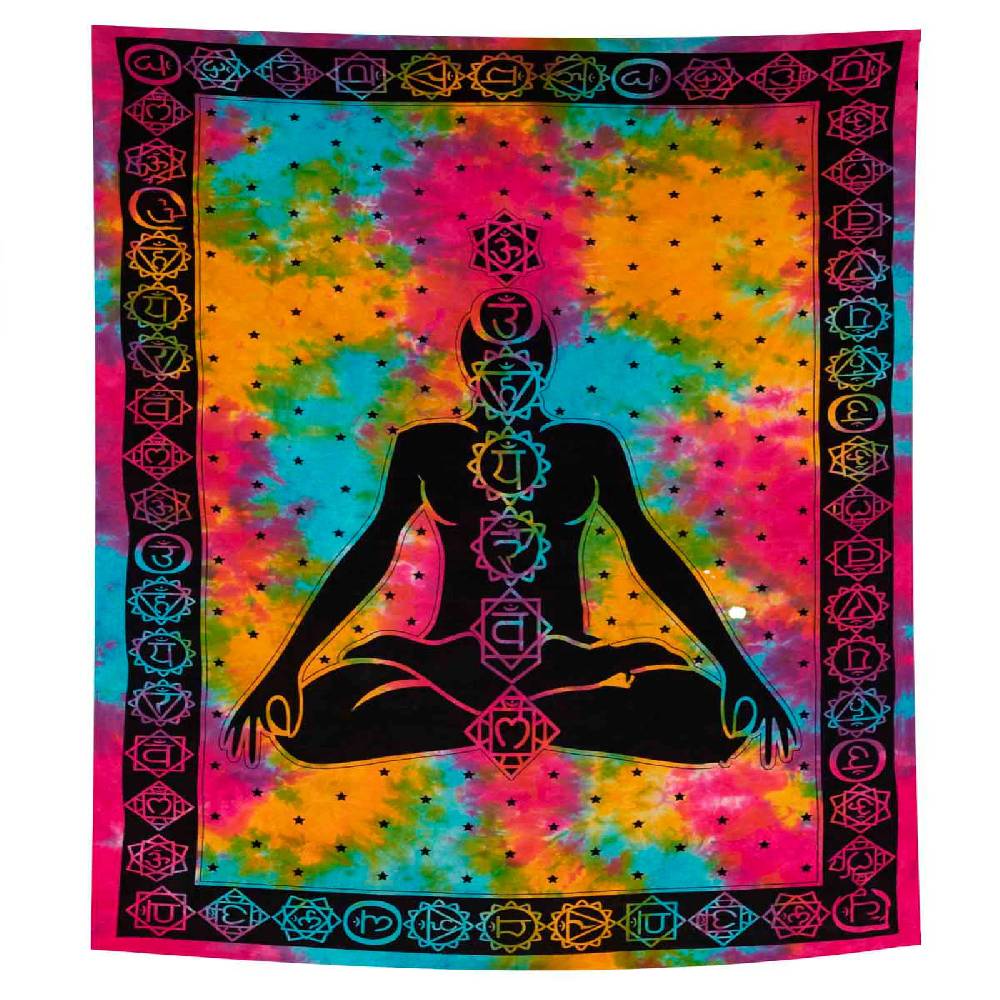 Kunst Und Magie Bunte Tagesdecke Wandbehang Bunt Deko Chakra Meditation ca.200x230cm Heißer Verkauf