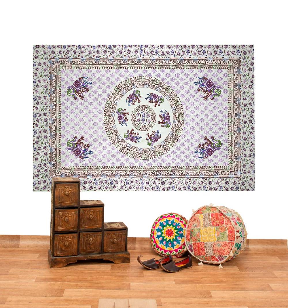Kunst Und Magie Kunst und Magie Tagesdecke Wandbehang Deko Tuch Elefant Mandala ca 135 x 200cm Neueste Mode