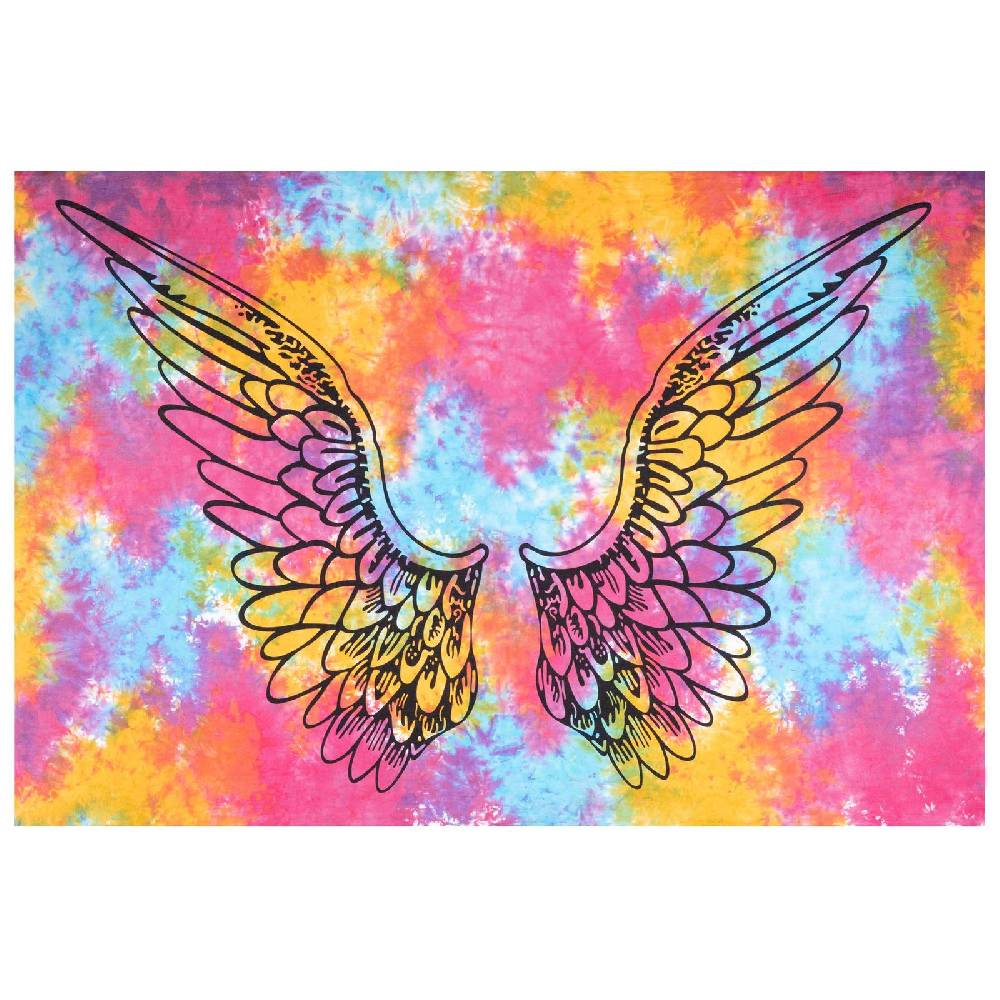 Kunst Und Magie Tagesdecke Wandbehang Bunt Deko Tuch Engelflügel Goa Hippie ca.200 x 140cm Zeitlich begrenztes Angebot