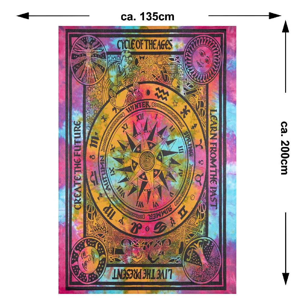 Kunst Und Magie Astrologie Tagesdecke Wandbehang Bunt Deko TuchCycle of the Ages .200x135cm Exklusive Angebote