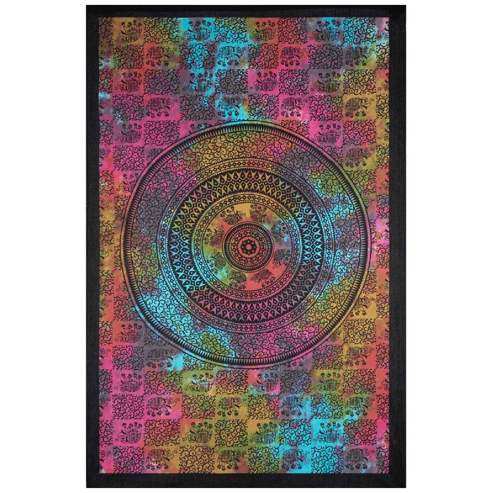 Kunst Und Magie Kunst und Magie Tagesdecke Wandbehang Deko Tuch Elefant Mandala ca 135 x 200cm Neuheiten