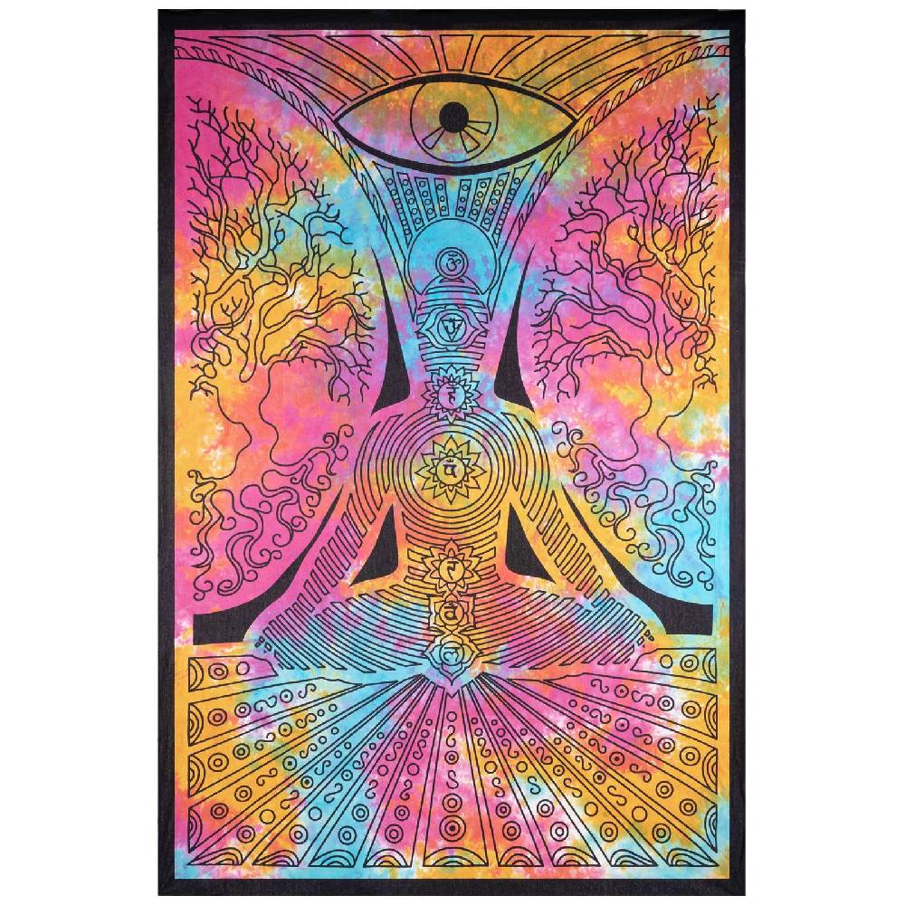 Kunst Und Magie Kunst und Magie Tagesdecke Wandbehang Bunt Deko Tuch Buddha Chackra Meditation ca.200x135cm Bestseller