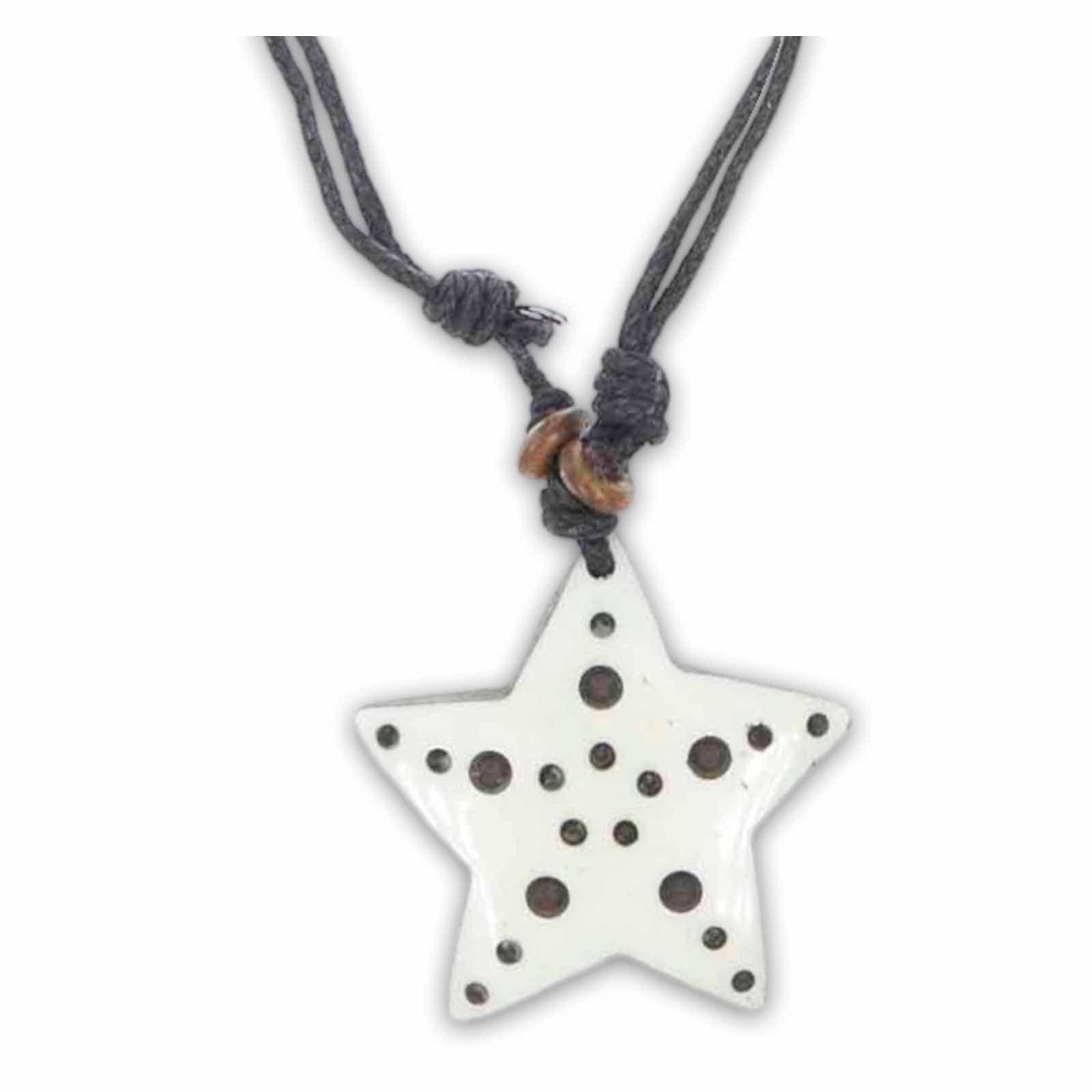 Kunst Und Magie Stern Amulett Anhänger Talisman Handgeschnitzt mit Textilband Begrenzte Freigabe