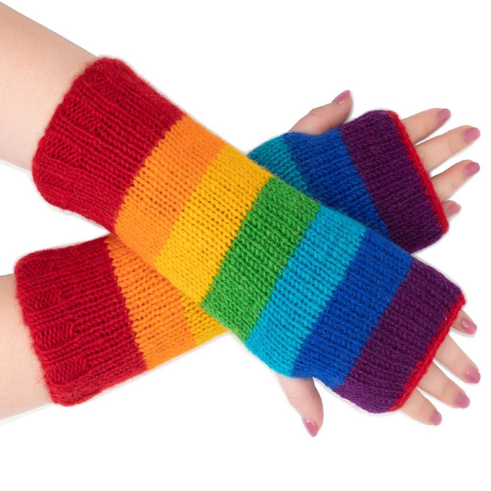 Kunst Und Magie Bunte Regenbogen Armstulpen Stulpen Handwärmer Pulswärmer Handschuhe Wolle Strick Letzter Tag