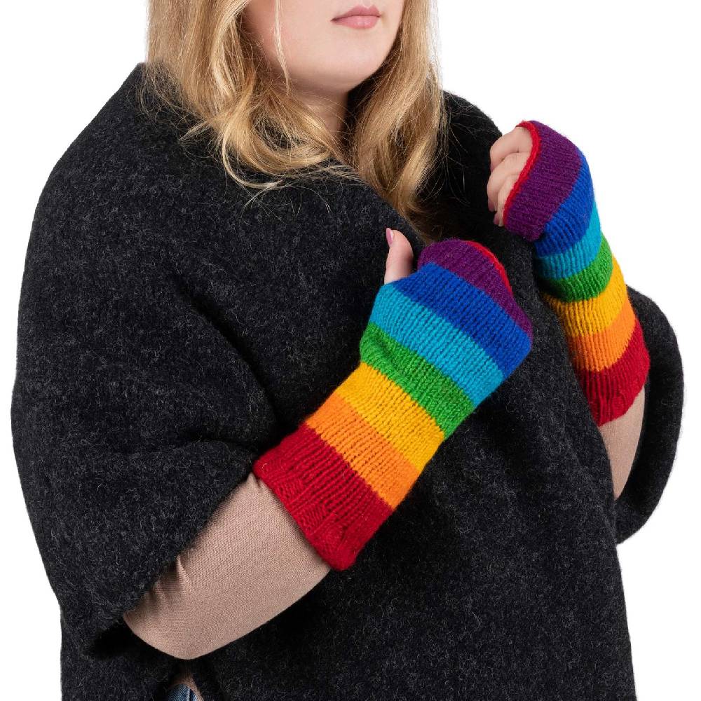 Kunst Und Magie Bunte Regenbogen Armstulpen Stulpen Handwärmer Pulswärmer Handschuhe Wolle Strick Letzter Tag