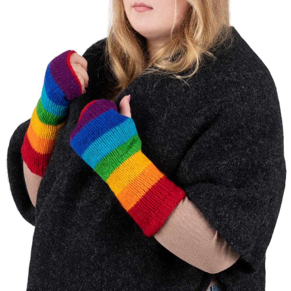 Kunst Und Magie Bunte Regenbogen Armstulpen Stulpen Handwärmer Pulswärmer Handschuhe Wolle Strick Letzter Tag