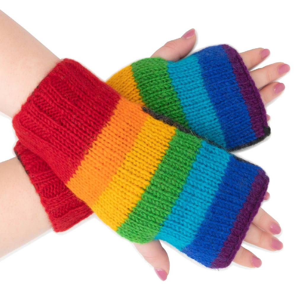 Kunst Und Magie Bunte Armstulpen Stulpen Handwärmer Pulswärmer Handschuhe Wolle Strick Regenbogen Zeitbegrenzte Promotion