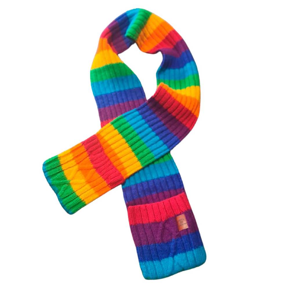 Kunst Und Magie Bunter Wollschal mit Taschen Regenbogen Schal XXL Boho Hippie Goa Rainbow Bis zu 60% Rabatt