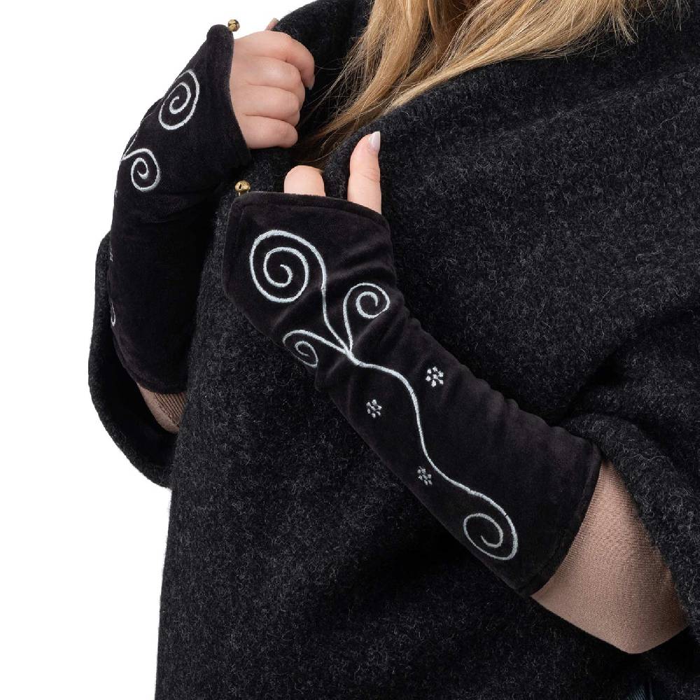 Kunst Und Magie Kunst und Magie Samt Armstulpen Stulpen Handwärmer Armlinge Boho Handschuhe Nur für heute