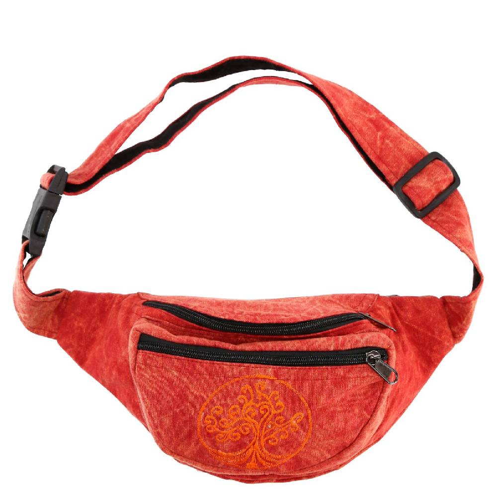 Kunst Und Magie Kunst und Magie Bauchtasche Bunte Boho Goa Crossbody Schulter Gürteltasche Hüfttasche Stonewashed Unisex Lebensbaum Zeitlich begrenztes Angebot