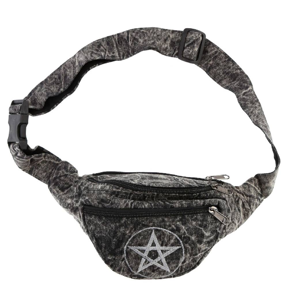 Kunst Und Magie Kunst und Magie Bauchtasche Bunte Boho Goa Crossbody Schulter Gürteltasche Hüfttasche Stonewashed Pentagramm Unisex Exklusive Angebote