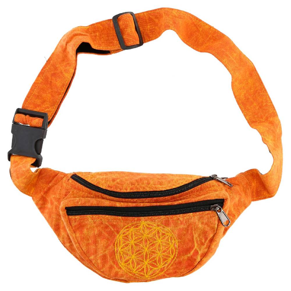 Kunst Und Magie Kunst und Magie Bauchtasche Bunte Boho Goa Crossbody Schulter Gürteltasche Hüfttasche Stonewashed Unisex Lebensblume Blitzangebot