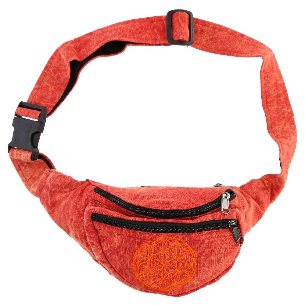 Kunst Und Magie Kunst und Magie Bauchtasche Bunte Boho Goa Crossbody Schulter Gürteltasche Hüfttasche Stonewashed Unisex Lebensblume Blitzangebot