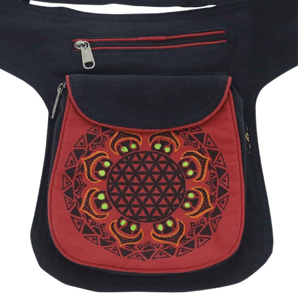 Kunst Und Magie Kunst und Magie Hüfttasche Bauchtasche Gürteltasche Bauchgurt Festivaltasche Blume des Lebens Bestseller