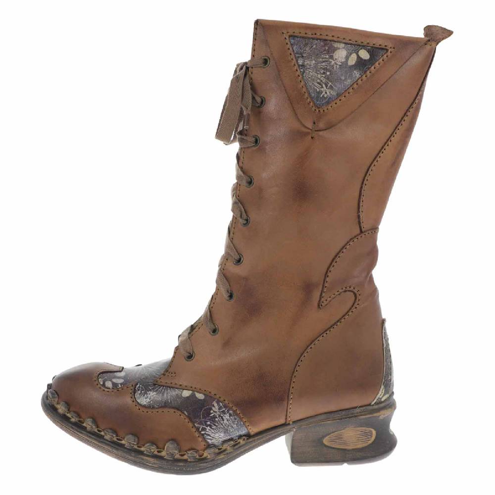 Kunst Und Magie Rovers Brauner Damen Stiefel mit Ziernähten 42015 Crust Costa Brauner Damen Boho Begrenzte Freigabe