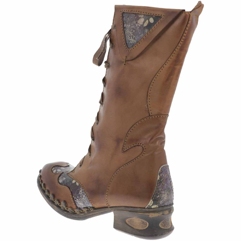Kunst Und Magie Rovers Brauner Damen Stiefel mit Ziernähten 42015 Crust Costa Brauner Damen Boho Begrenzte Freigabe