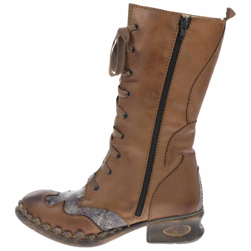 Kunst Und Magie Rovers Brauner Damen Stiefel mit Ziernähten 42015 Crust Costa Brauner Damen Boho Begrenzte Freigabe