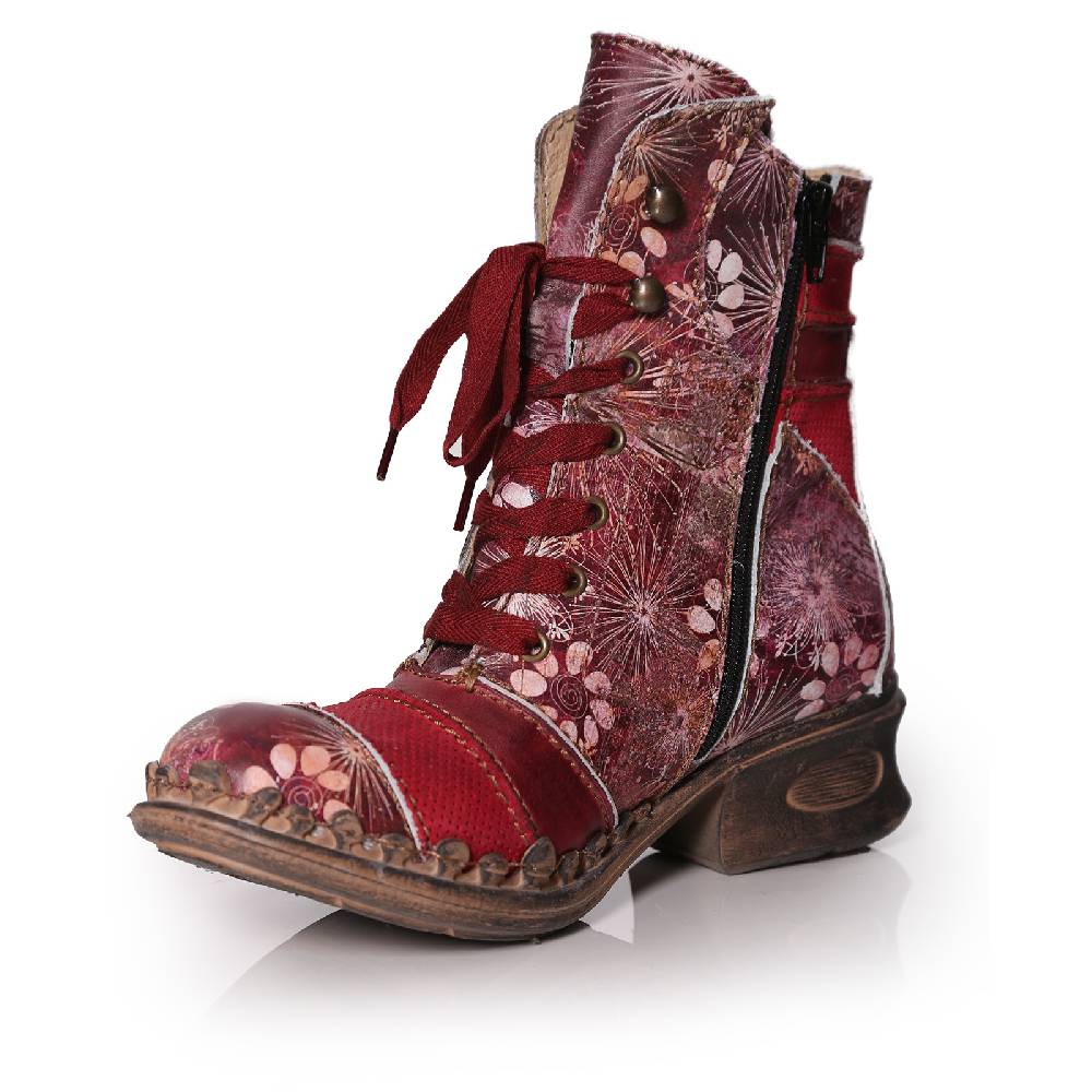Kunst Und Magie Rovers Damen Schuhe Stiefelette Rot Boho Hippie Boots Bis zu 55% Rabatt