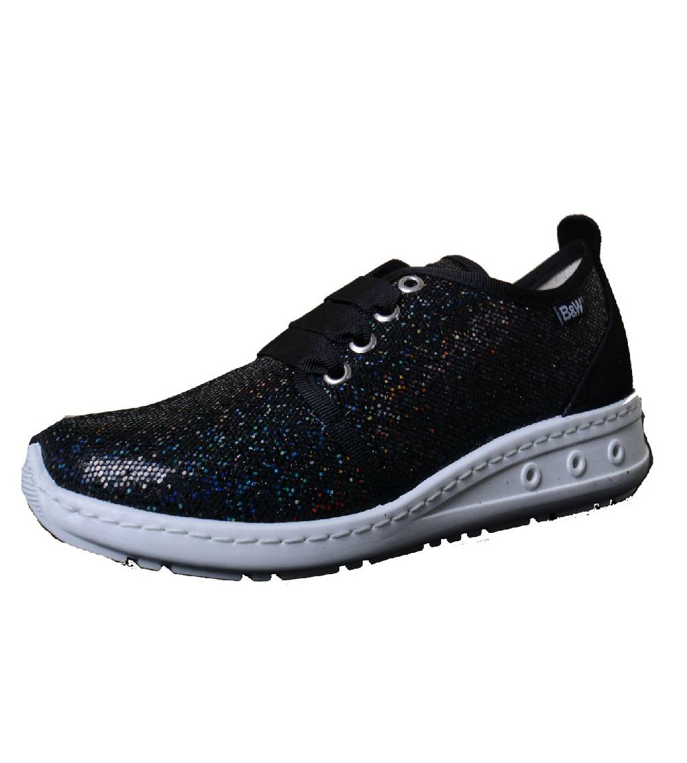 Kunst Und Magie Break & Walk Sneaker Glitter Negro mit Glitzer Effekt B&W Schuhe 50% Rabatt mit kostenlosem Versand