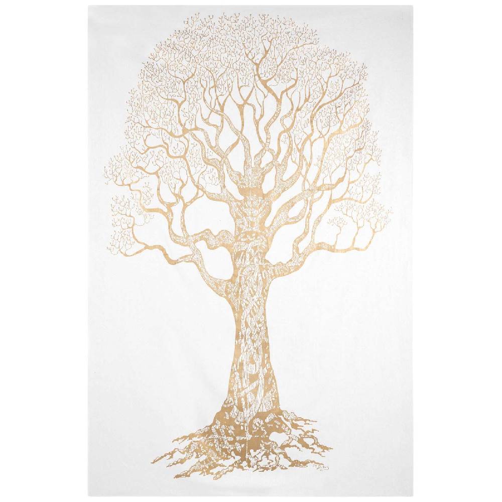 Kunst Und Magie Tagesdecke Wandbehang Deko Tuch Goldener Baum Lebensbaum ca. 200 x135cm Im Verkauf