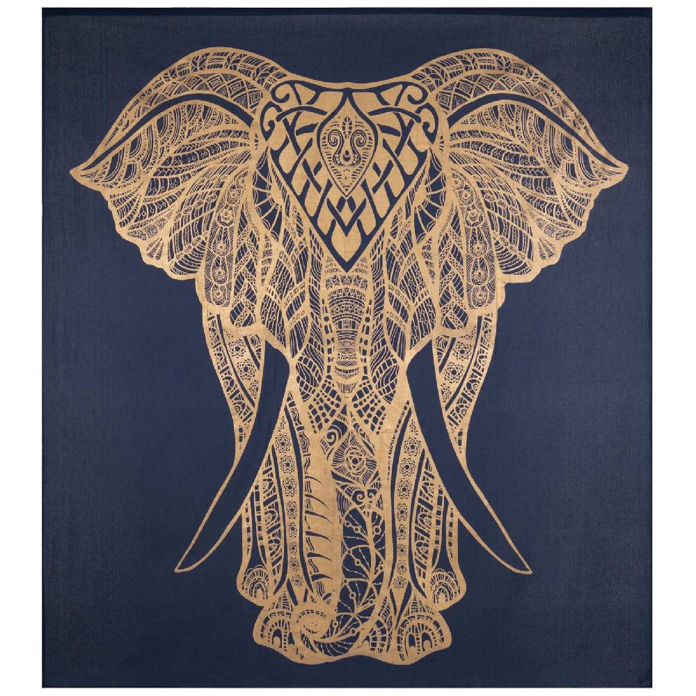 Kunst Und Magie Kunst und Magie Tagesdecke Wandbehang Deko Tuch Goldener Elefant ca. 200 x 230cm zollfrei