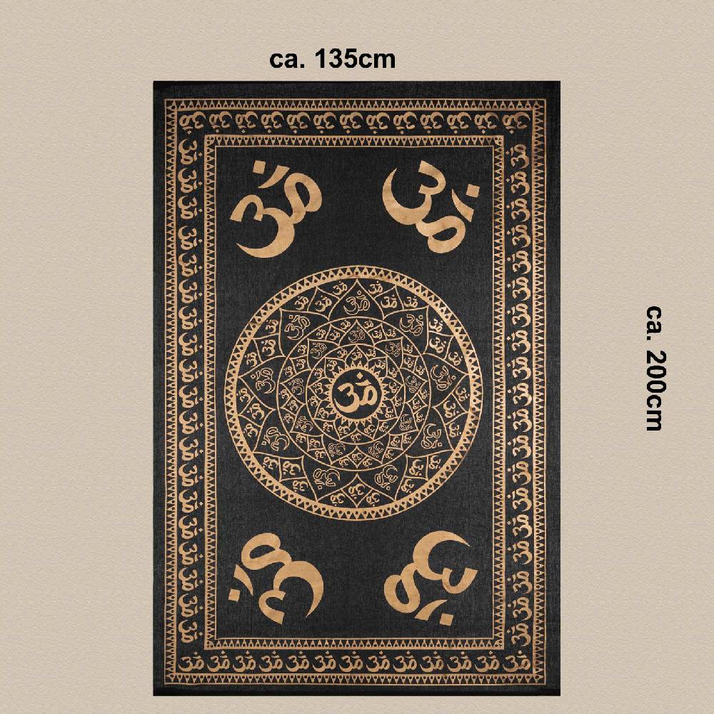 Kunst Und Magie Kunst und Magie Tagesdecke Wandbehang Deko Tuch Golden Om ca. 200 x135cm Online