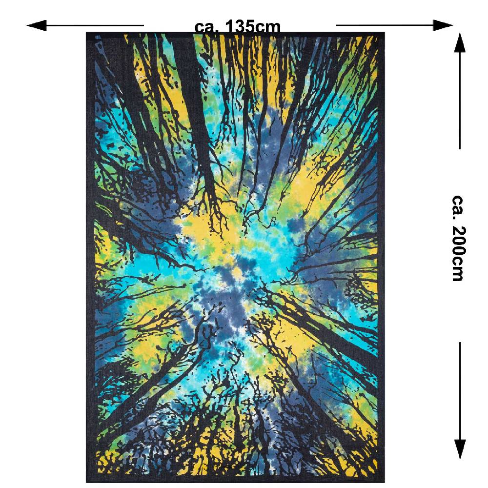 Kunst Und Magie Tagesdecke Wandbehang Deko Tuch Wald Bäume Zauberwald ca 135 x 200cm Hotsell
