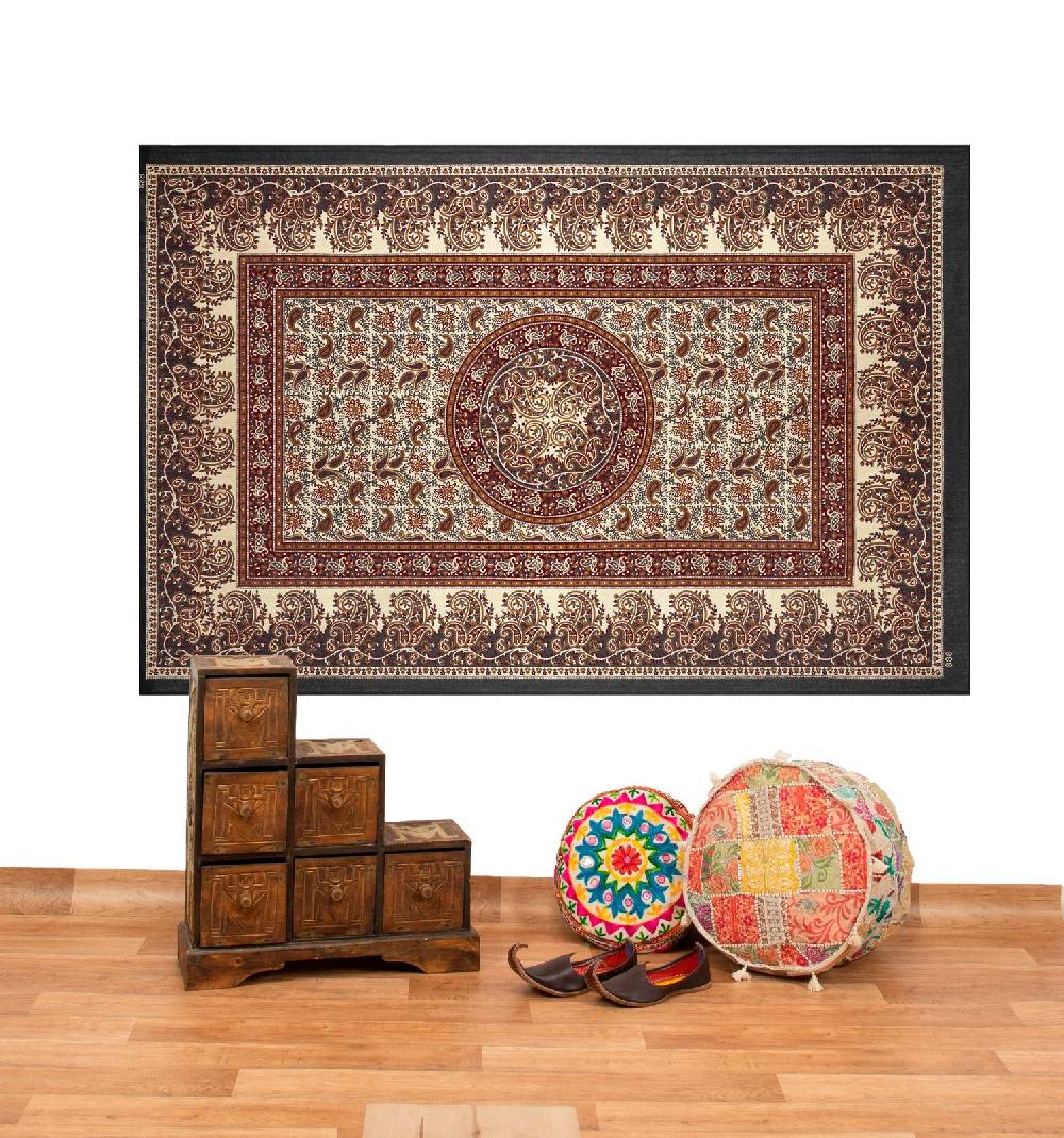 Kunst Und Magie Kunst und Magie Tagesdecke Wandbehang Deko Tuch Elefant Mandala ca 135 x 200cm im Angebot