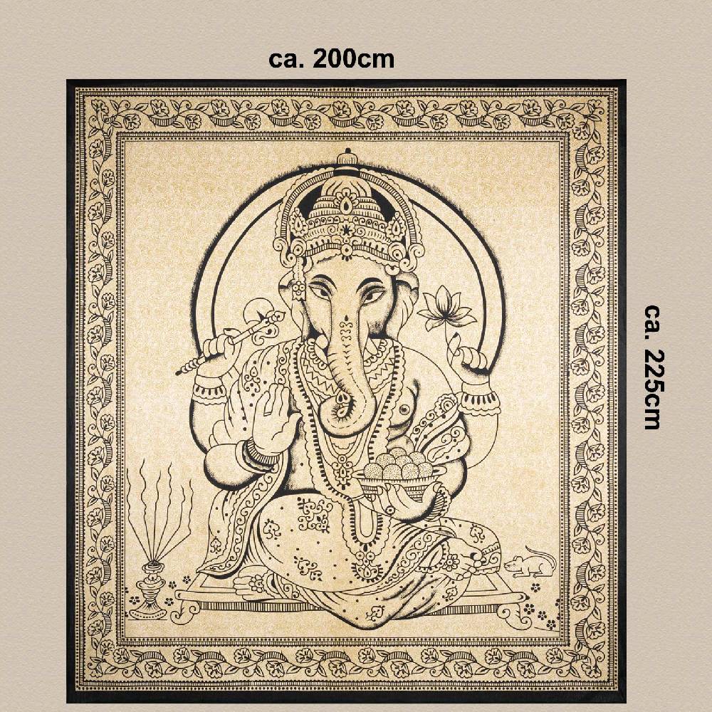 Kunst Und Magie Ganesha Dekotuch Große Tagesdecke Wandbehang Tuch Goa ca. 200 x 225 cm Schlussverkauf