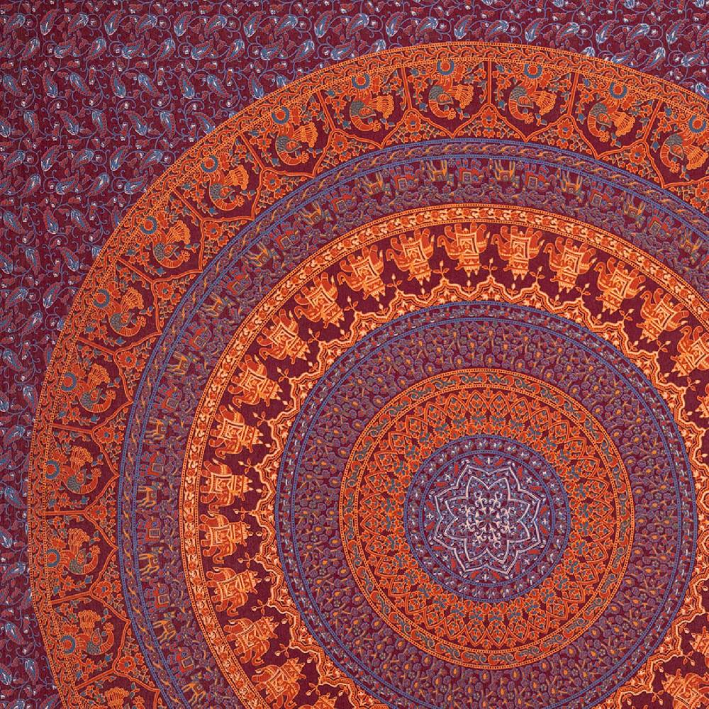 Kunst Und Magie Tagesdecke Wandbehang Mandala Deko Tuch Indisch Elefant XL ca. 200 x 230cm Blitzverkäufe