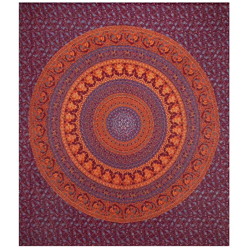 Kunst Und Magie Tagesdecke Wandbehang Mandala Deko Tuch Indisch Elefant XL ca. 200 x 230cm Blitzverkäufe