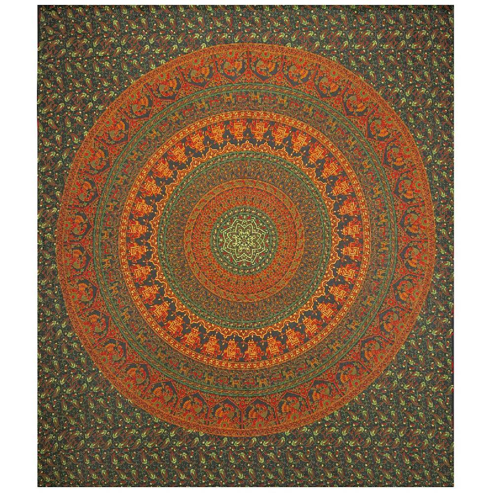 Kunst Und Magie Tagesdecke Wandbehang Mandala Deko Tuch Indisch Elefant XL ca. 200 x 230cm Kostenloser Versand