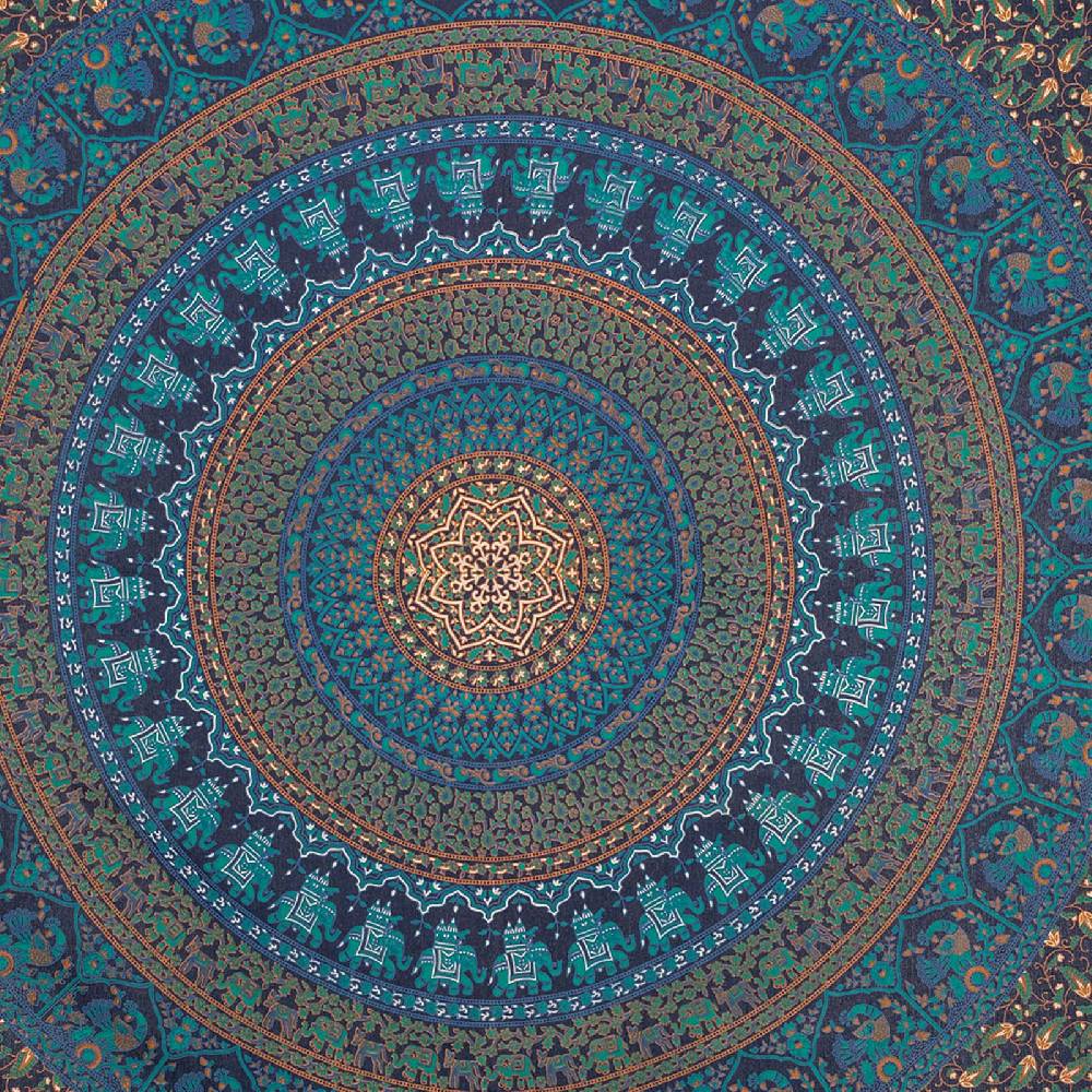 Kunst Und Magie Tagesdecke Wandbehang Mandala Deko Tuch Indisch Elefant XL ca. 200 x 230cm Limitierter Zeitrabatt