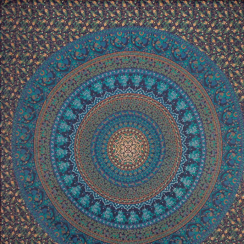 Kunst Und Magie Tagesdecke Wandbehang Mandala Deko Tuch Indisch Elefant XL ca. 200 x 230cm Limitierter Zeitrabatt