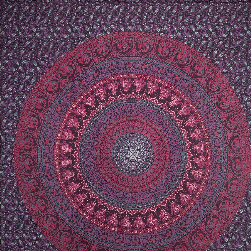 Kunst Und Magie Tagesdecke Wandbehang Mandala Deko Tuch Indisch Elefant XL ca. 200 x 230cm Fabrik Onlineshop