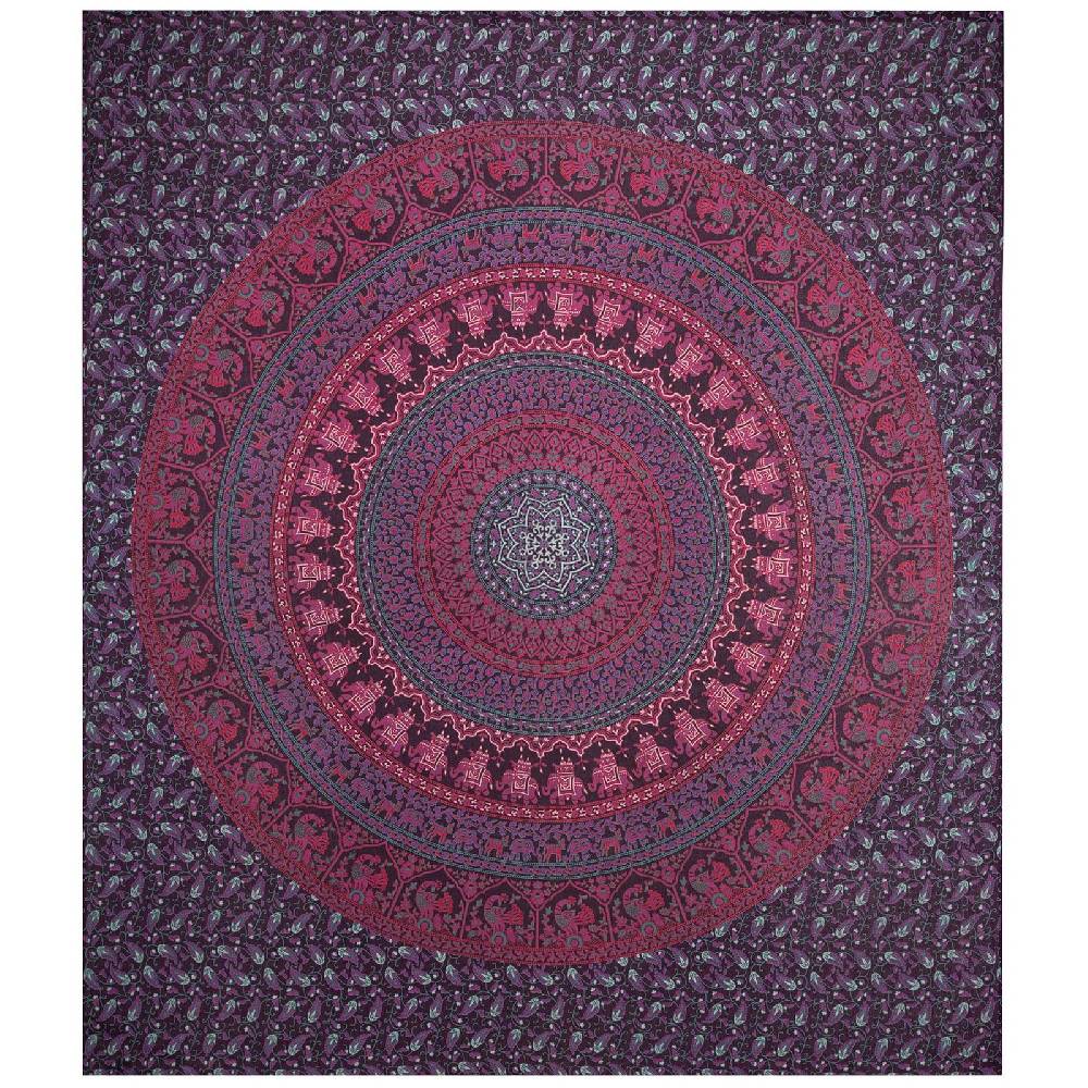 Kunst Und Magie Tagesdecke Wandbehang Mandala Deko Tuch Indisch Elefant XL ca. 200 x 230cm Fabrik Onlineshop