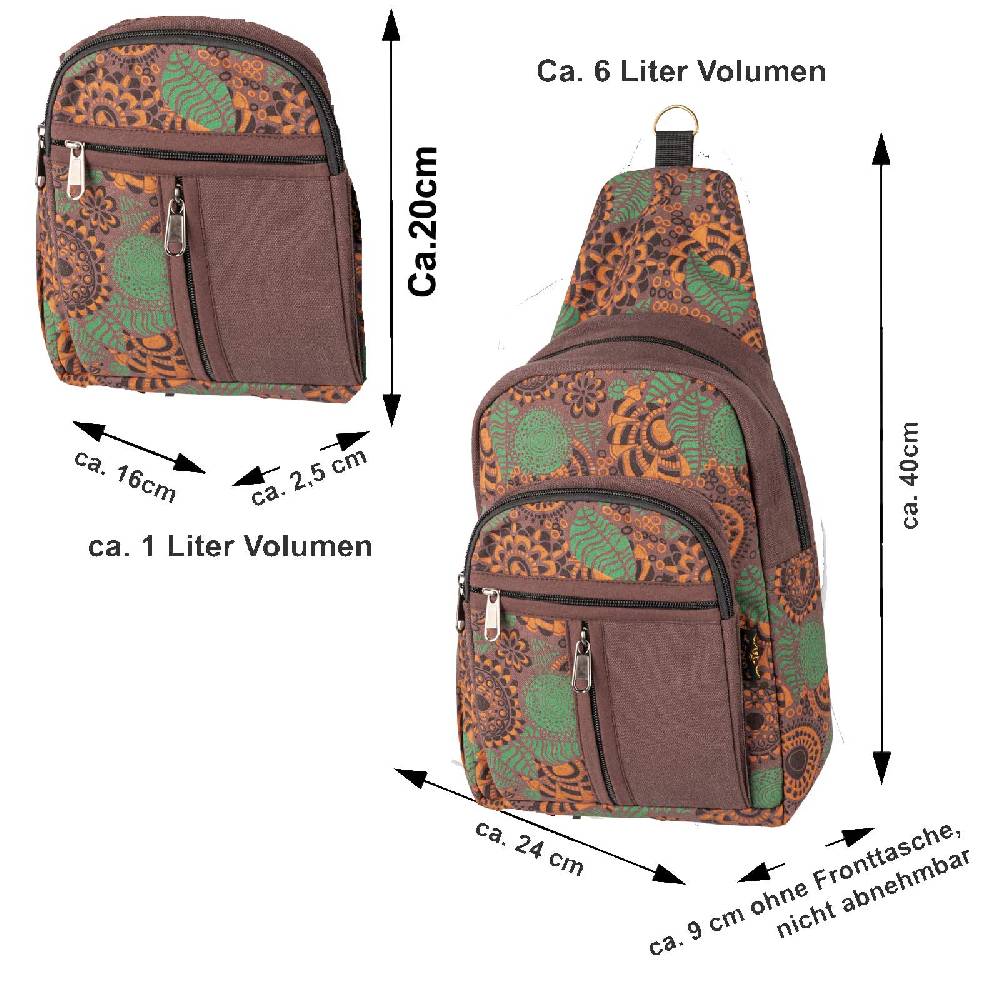 Kunst Und Magie Kunst und Magie Sling Bag Schultertasche Hippie Goa Bodybag crossbody Rucksack Bunt M Günstig kaufen