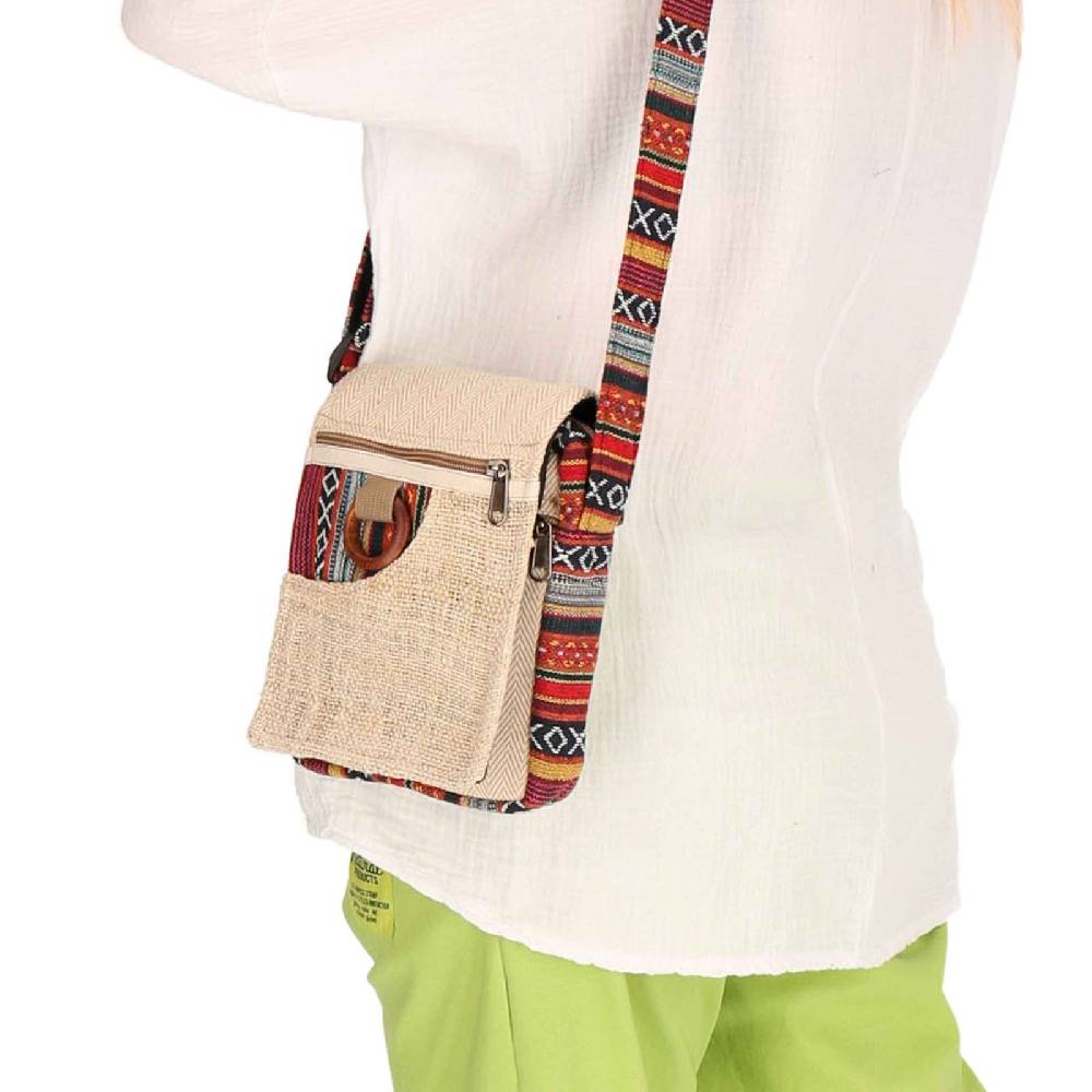 Kunst Und Magie kleine Hanf Schultertasche Hippie Handtasche Goa Tasche mit Schulterriemen Damen Herren Online Shopping