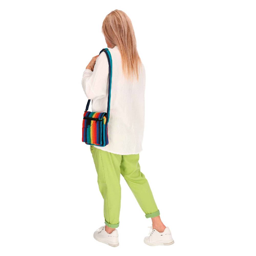 Kunst Und Magie kleine Regenbogen Schultertasche Hippie Handtasche Goa Tasche mit Schulterriemen Damen Herren Rainbow Black Friday