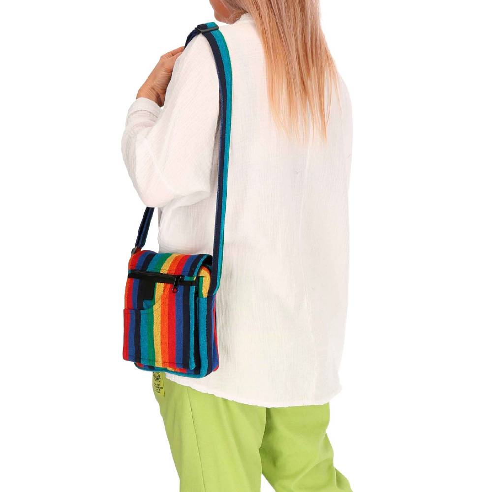 Kunst Und Magie kleine Regenbogen Schultertasche Hippie Handtasche Goa Tasche mit Schulterriemen Damen Herren Rainbow Black Friday