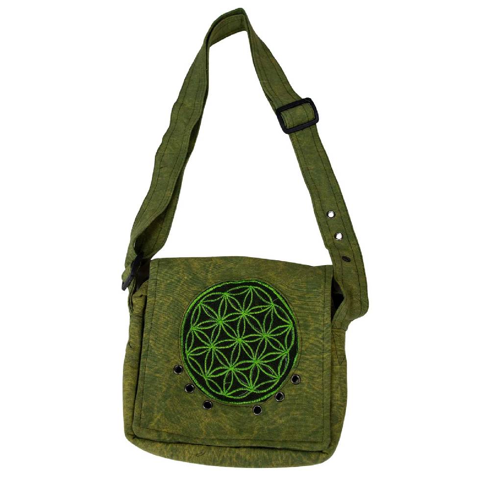 Kunst Und Magie Schultertasche Hippie Umhängetasche Handtasche Goa Tasche mit Schulterriemen Damen Herren Lebensblume Cyber Monday