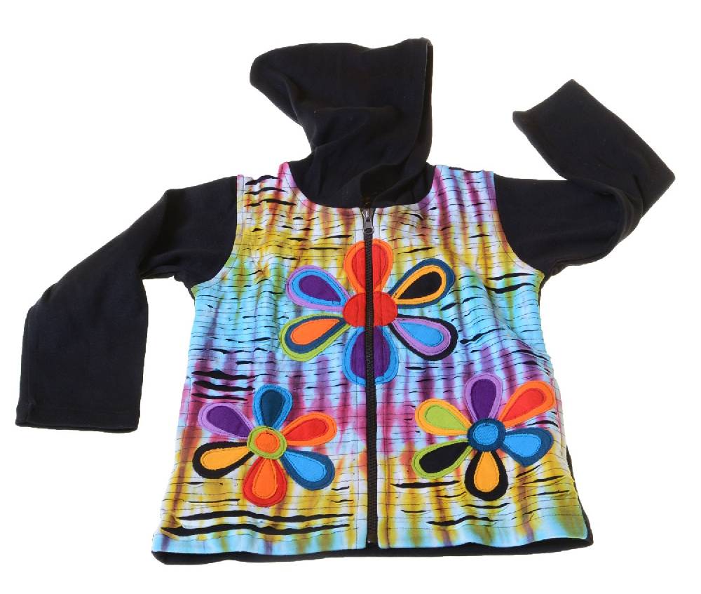 Kunst Und Magie Kinder Hippie Jacke Goa Psy Wichtel im Batik Razor Cut Design Sonderangebote