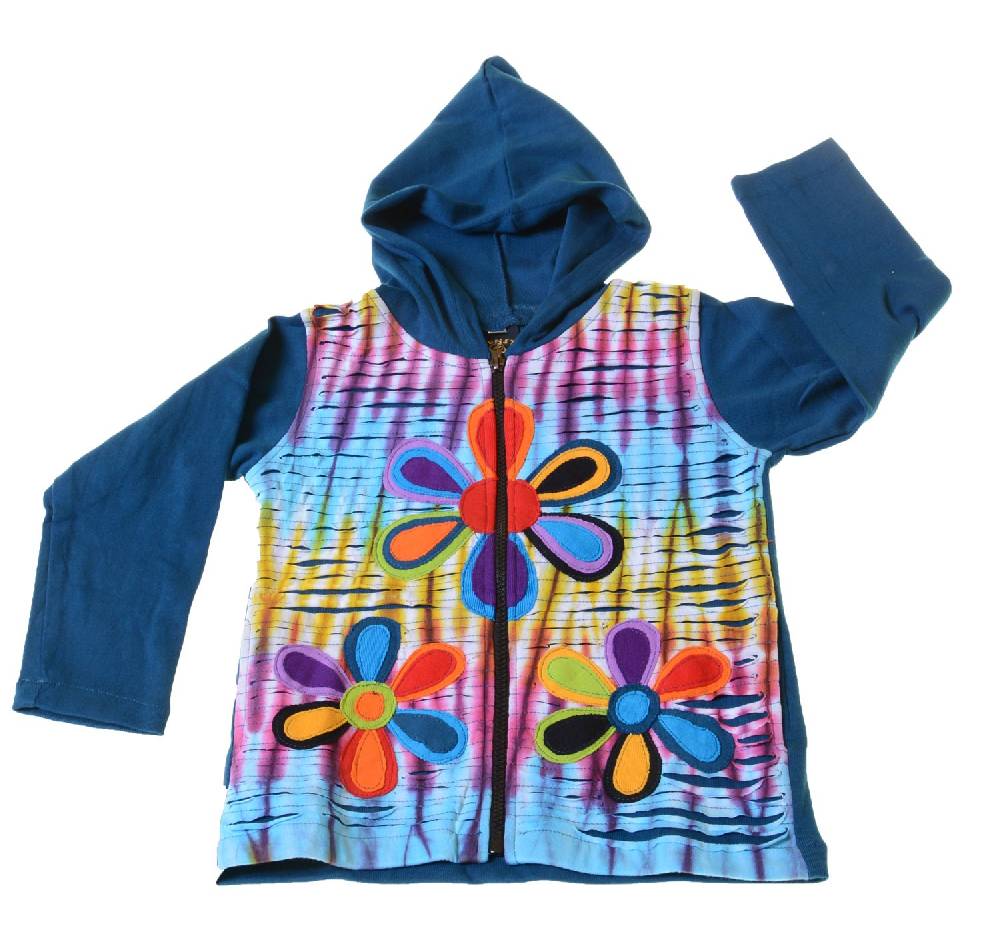 Kunst Und Magie Kinder Hippie Jacke Goa Psy Wichtel im Batik Razor Cut Design Sonderangebote