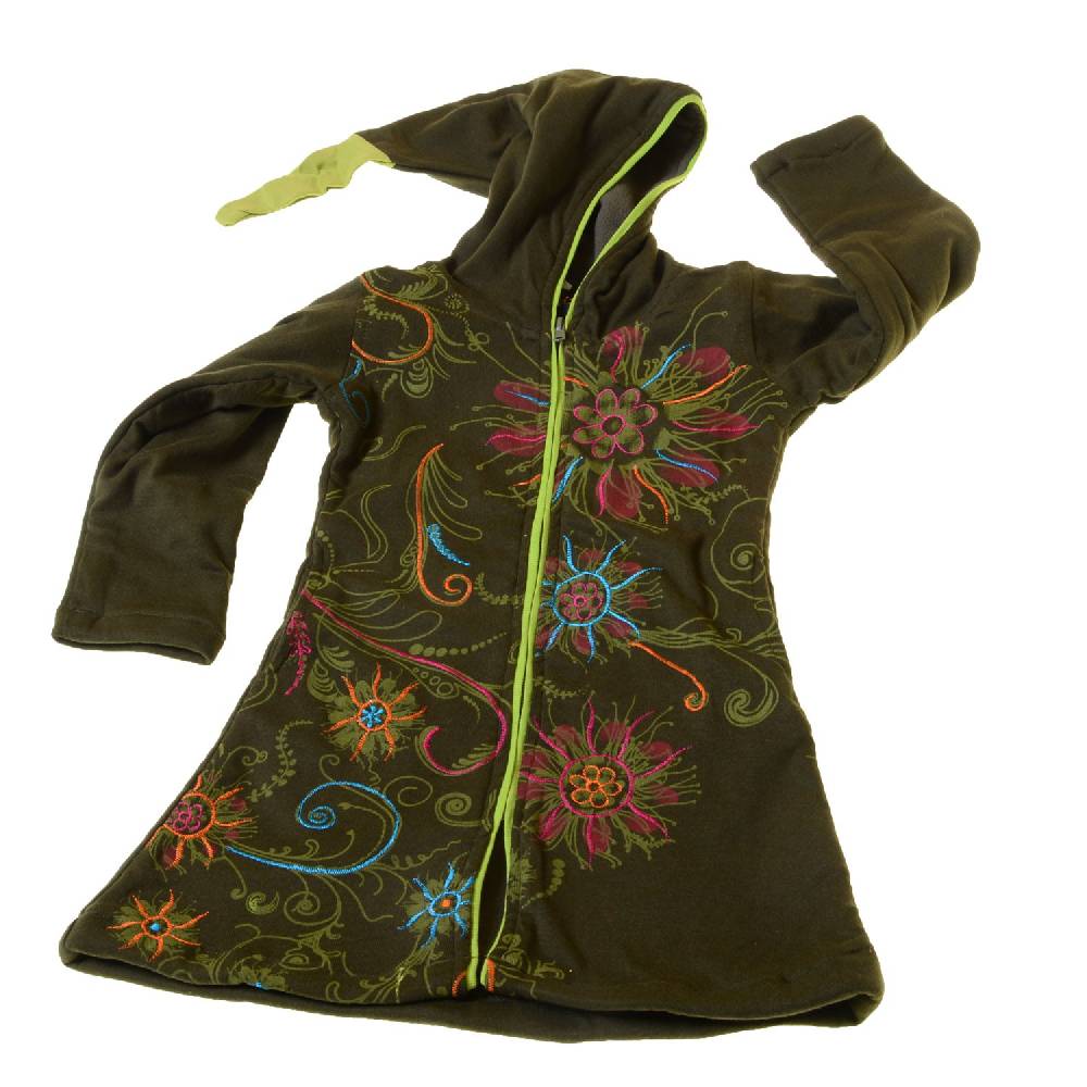 Kunst Und Magie Kinder Hippie Jacke mit Zipfelkapuze Goa Psy Wichtel Fantasy Flowers Tiefpreis
