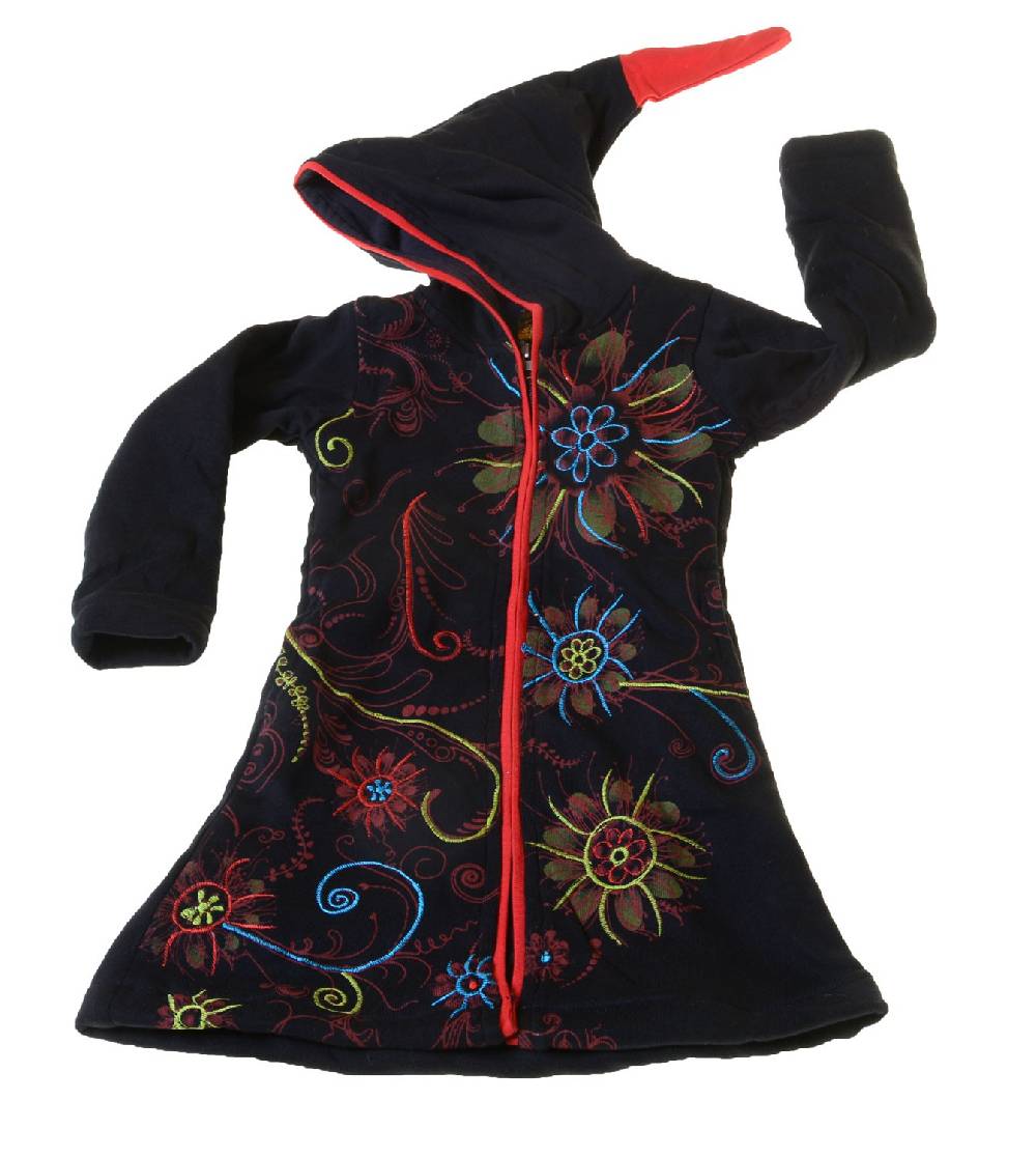 Kunst Und Magie Kinder Hippie Jacke mit Zipfelkapuze Goa Psy Wichtel Fantasy Flowers Tiefpreis
