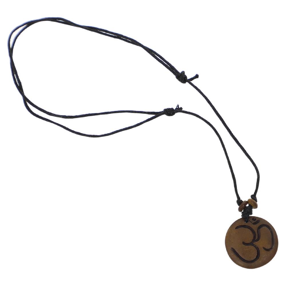 Kunst Und Magie Kunst und Magie Om Manie Padme Hum Amulett Braun ca. 3,5 cm 50% Rabatt mit kostenlosem Versand