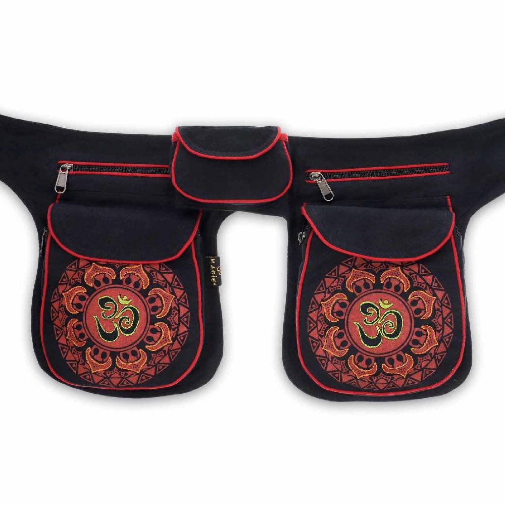 Kunst Und Magie KUNST UND MAGIE OM Mandala Doppel Bauchtasche Hüfttasche Mandala Gürteltasche Festivaltasche Sidebag Fabrikladen
