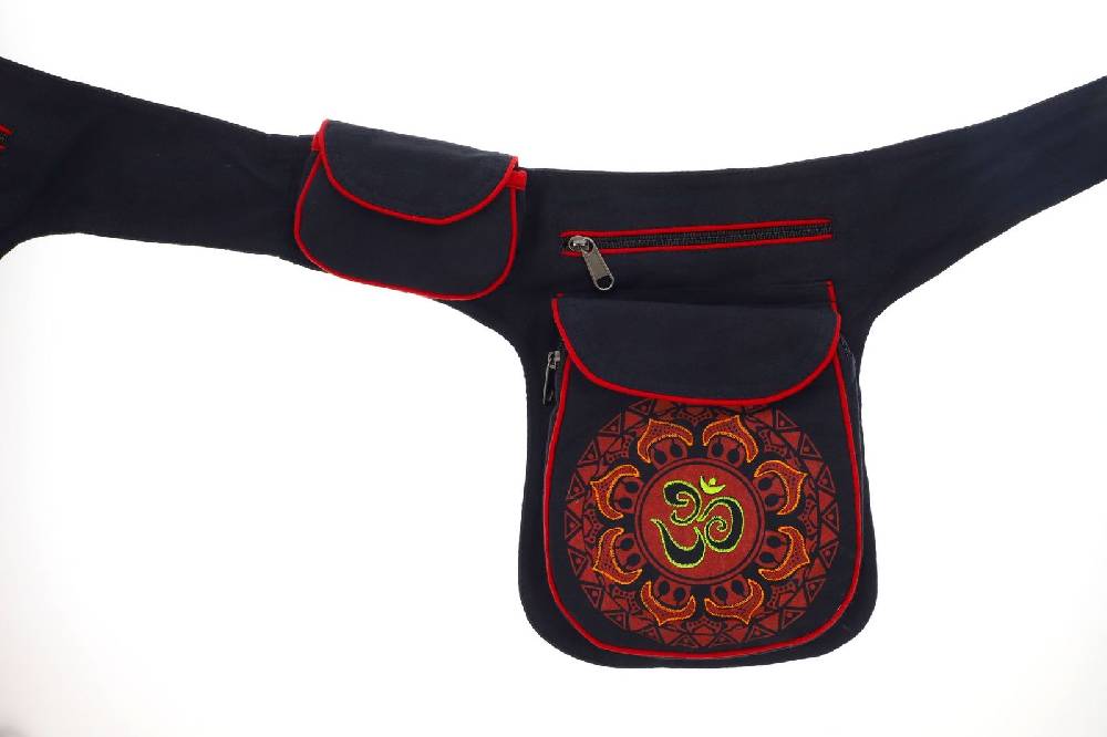 Kunst Und Magie KUNST UND MAGIE OM Mandala Doppel Bauchtasche Hüfttasche Mandala Gürteltasche Festivaltasche Sidebag Fabrikladen